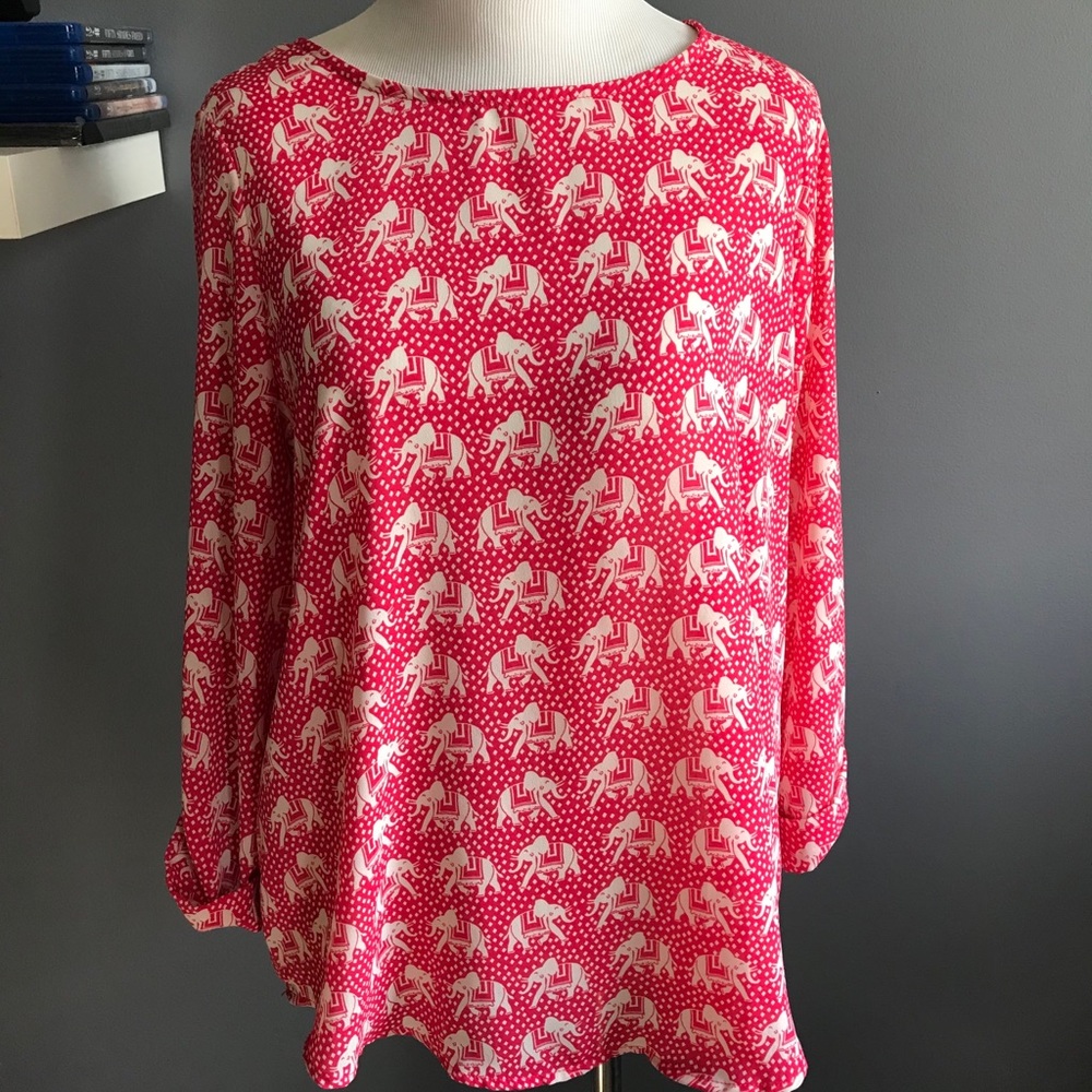 Mix elephant print blouse